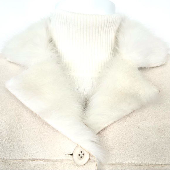 LISA INTERNATIONAL FAUX FUR CHENILLE CARDIGAN SWEATER JACKET WINTER WHITE. SzXL - Picture 3 of 11